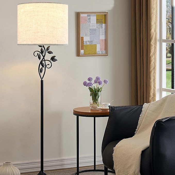 GO&SO Oatmeal Linen Lamp shades Large Drum Linen Lampshade 16" Top x 16" Bottom - Image 7