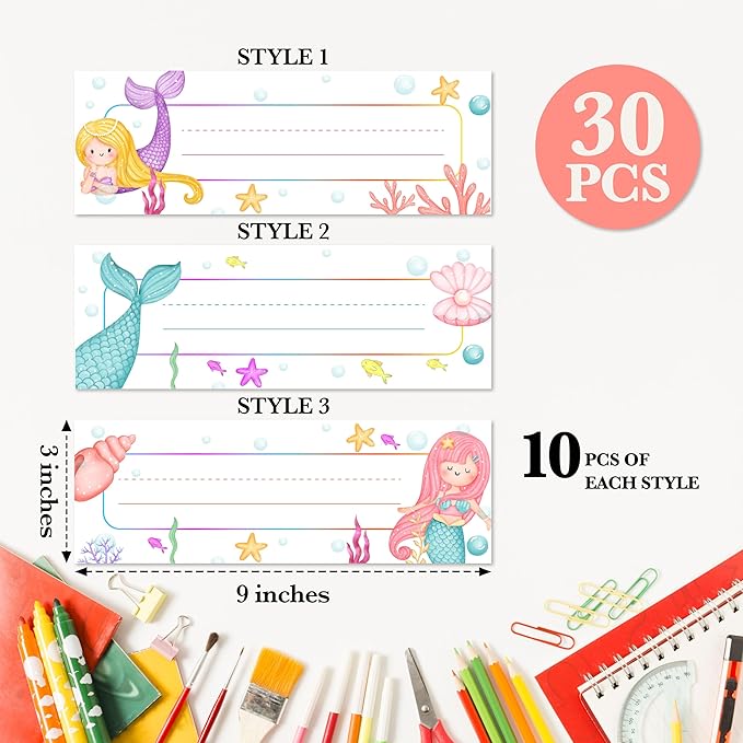 Mermaid Name Tags for Students - Image 2