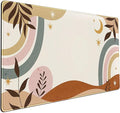 Boho Desk Mat, Abstract Retro Plant Large Mouse Pad, XXL Gaming Large Mousepad by LuckyCow