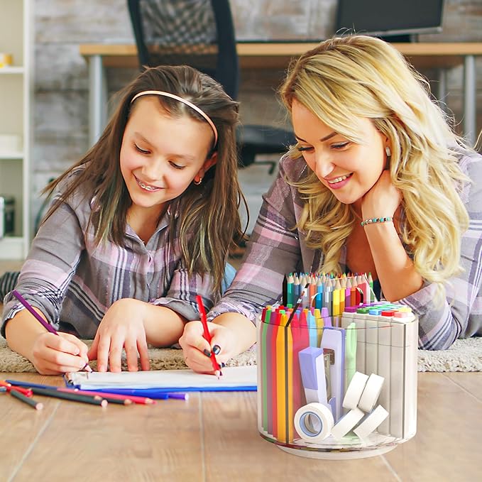 2 Pack Pen Pencil Holder for Kids, Rotating Pen Holder for Desk Organizer - Image 8