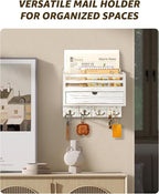 Rebee Vision Farmhouse Mail Organizer Wall Mounted – Rustic Key and Mail Holder - Image 5