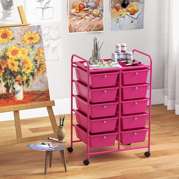 GLACER 10 Drawer Rolling Cart, Storage Cart - Image 8
