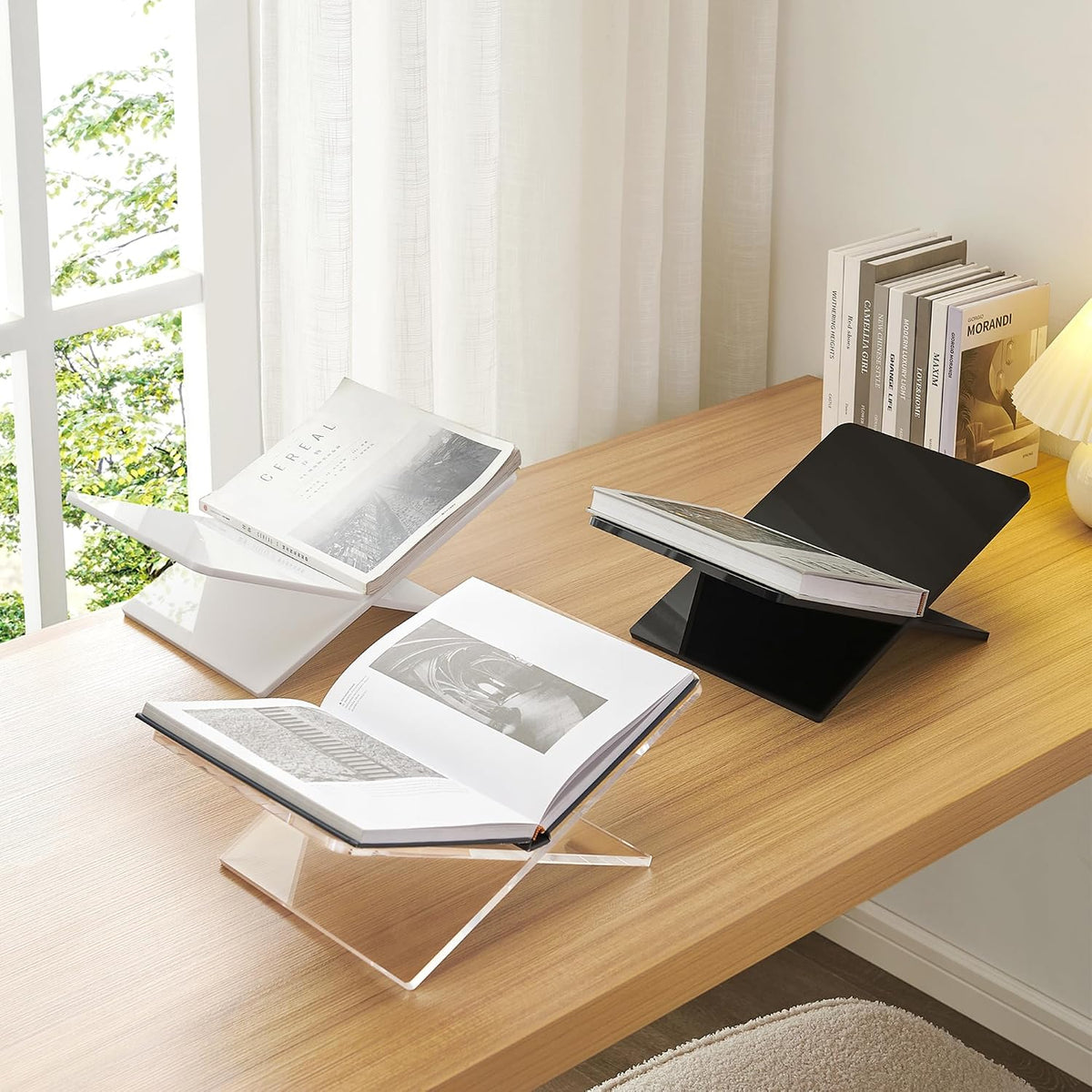 Acrylic Book Stand 11 x 7 x 6 in Large Open Book Display Stand