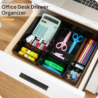 Vtopmart 25 PCS Office Desk Drawer Organizers Set, 4-Size Versatile Plastic - Image 4
