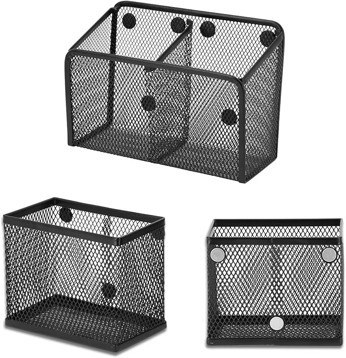 Neudeco Locker Shelf Organizer, Magnetic Pencil Holder, Metal Storage Basket - Image 8