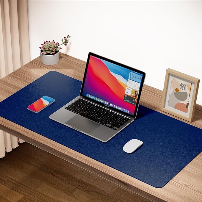 Boutilon Leather Desk Pad Protector, Non-Slip Mouse Pad, Laptop Desk Pad - Image 2
