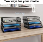 Natwind 3-Tier Stackable Paper Tray, Metal Mesh Desktop Organizer, A4 Paper - Image 7