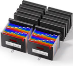 thinktex 10-pack accordion file folders - 12 pockets, main product view