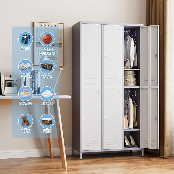 SUPEER 6 Doors Metal Locker for Employees - Image 2