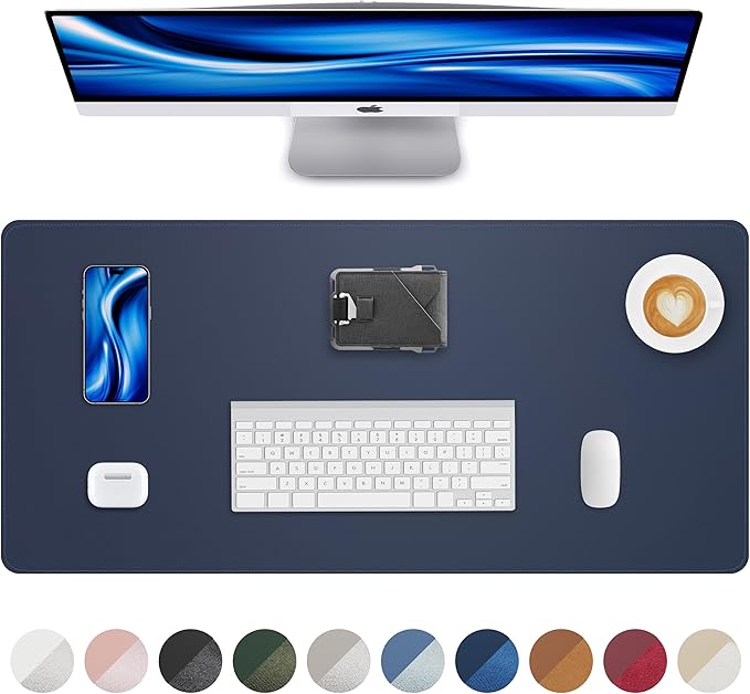 Leather Desk Pad Protector, Mouse Pad, Office Mat, Non-Slip PU Leather Blotter by AFIING