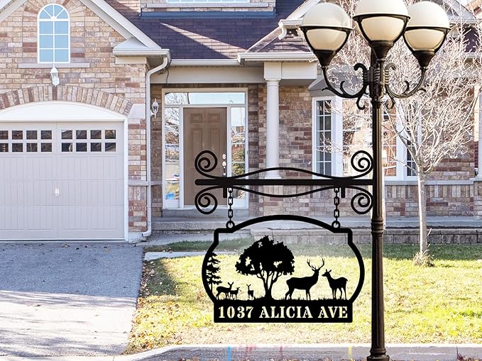 Personalized Deer Bear Metal House Numbers - Image 3