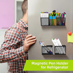 Neudeco Magnetic Pencil Holder, Locker Shelf Organizer, Metal Storage Basket - Image 6