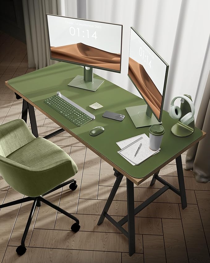 YSAGi Leather Desk Protector, Office Mat, Large Mouse Mat, Non-Slip PU Leather - Image 2