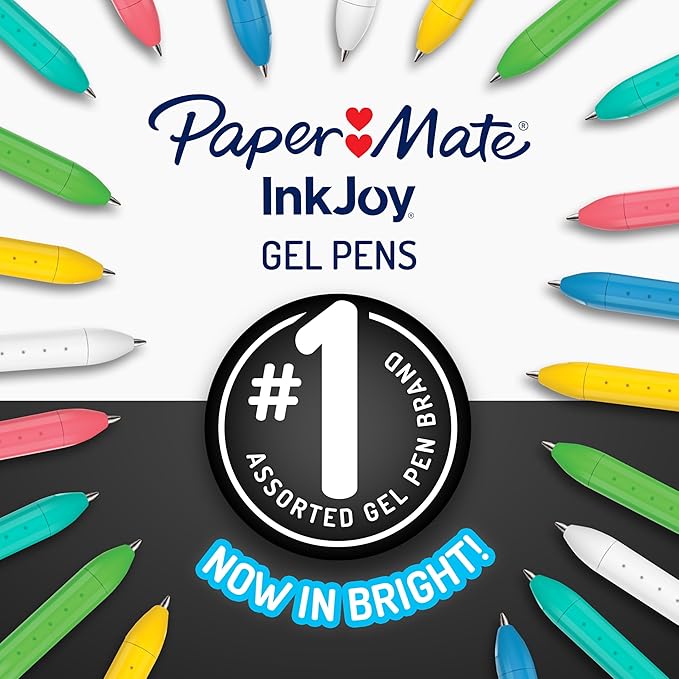 Paper Mate InkJoy Bright Pens, Gel Pens, Medium Point, Retractable - Image 2
