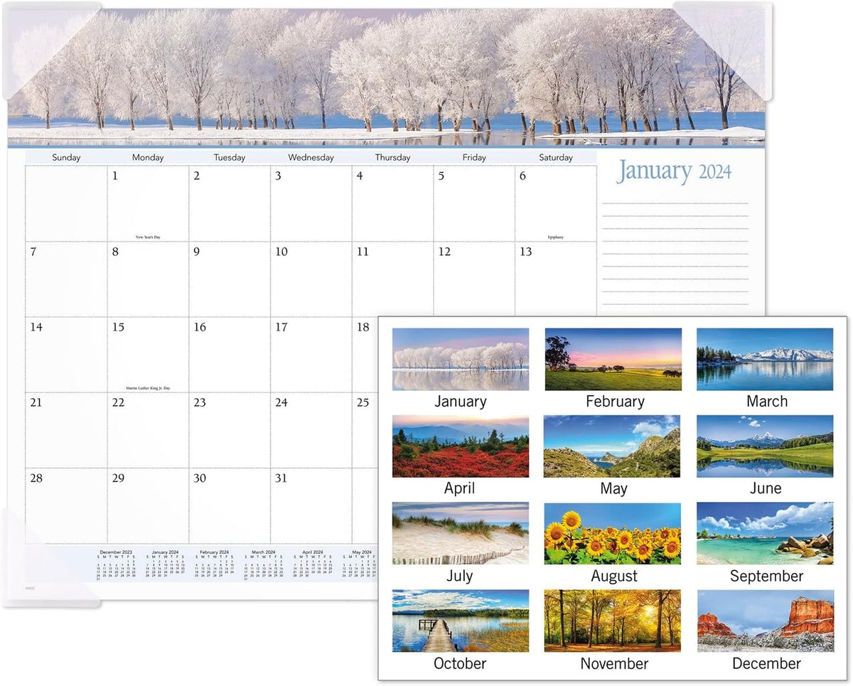 2025 AT-A-GLANCE® Panoramic Landscape Monthly Desk Pad, 21-3/4" x 17&quo...