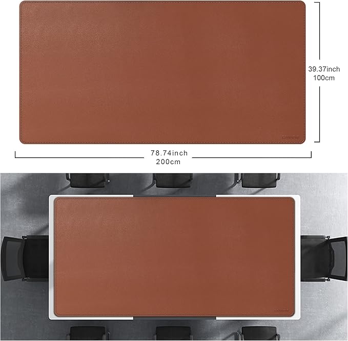 CENNBIE MAX200 78.7" x 39.4" Leather Desk Mat, Extra Large Desk Pad Blotter - Image 2
