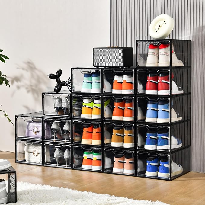 Stebopum 12 Pack Stackable Shoe Storage Organizer - Image 6