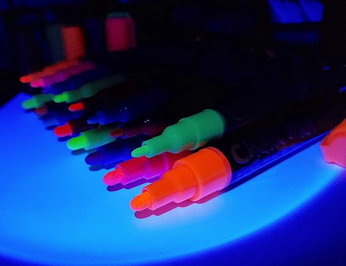16 UV Fluorescent Neon Chalk Markers - Image 7