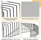 2 Pcs 7 Section Incline File Sorter Metal Wire Mesh File Rack - Image 4