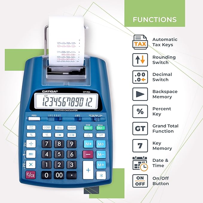 CATIGA New & Upgraded 2025 Printing Calculator Adding Machine 10 Key, Desktop - Image 4