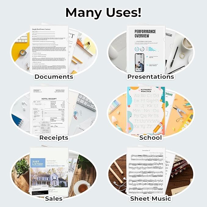 Dunwell Clear Folders for Documents, Plastic 8.5x11 File Sleeves for Document - Image 6