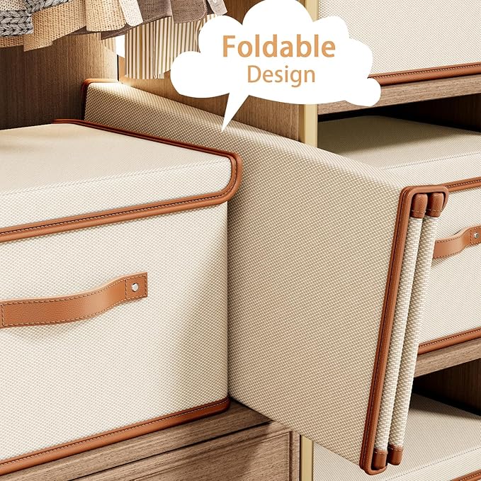 Tuza 2 Pack Storage Bins with Lids, Collapsible Closet Organizer Container - Image 5