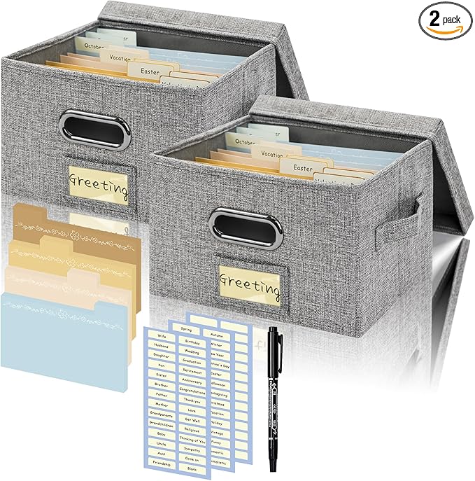 Remowith Greeting Card Organizer and Storage Box by Remowith