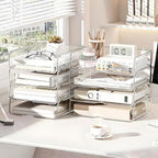 OUTIOE 4-Tier Paper Organizer for Desk, Stackable Desk Organizer Paper Tray - Image 6