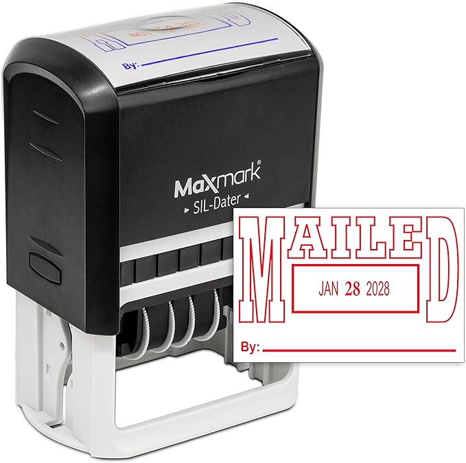 MaxMark Large Self-Inking Rubber Date Office Stamp by Maxmark