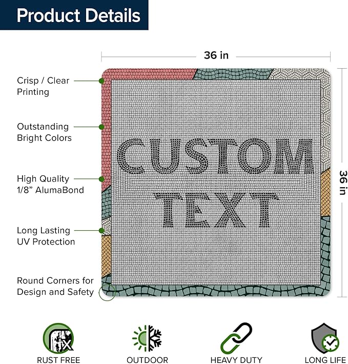 Custom Sign, Custom Street Sign, 11 Font Colors, 13 Font Styles, 4 Hole Options - Image 6