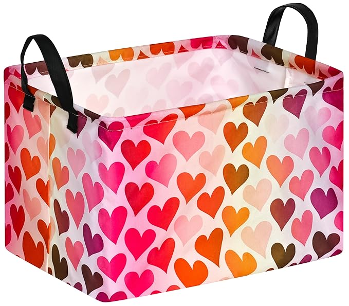 FUULOXE Rectangular Valentines Basket Storage Bin by Unknown