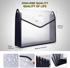 Plastic File Folders, Waterproof Transparent Expandable File Organiser - Image 3