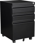 Fesbos 3 Drawer Mobile Metal File Cabinet, Pre-Built Office Storage File Cabinet by Fesbos