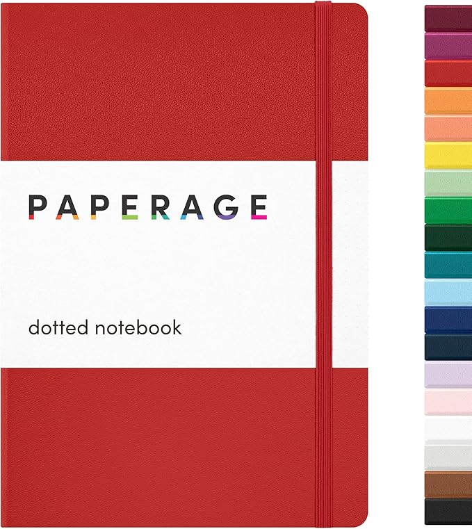 PAPERAGE Dotted Journal Notebook, 160 Pages, Medium 5.6 in x 8 in by PAPERAGE