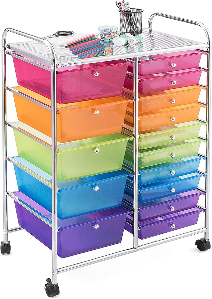 DORTALA 15-Drawer Rolling Storage Cart by DORTALA