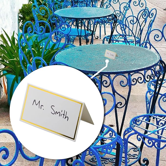 100 Pack Place Cards for Table Setting Small Paper Tent Cards - Image 4