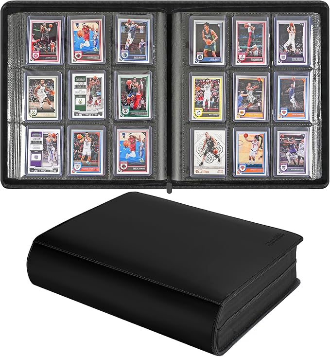 Sibonic 9 Pocket TopLoader Binder, Holds 360 3”x4” Toploader Hard Cases by SIBONIC