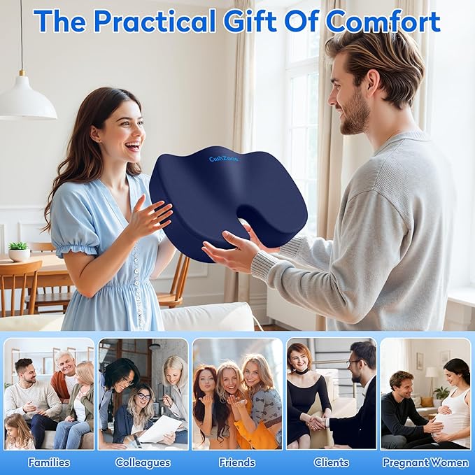 CushZone Office Chair Cushions, Memory Foam Coccyx Cushion - Image 6