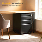 mount-it! 3 drawer file cabinet with lock and on a desk or shelf