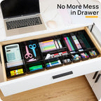 Vtopmart 25 PCS Office Desk Drawer Organizers Set, 4-Size Versatile Plastic - Image 3