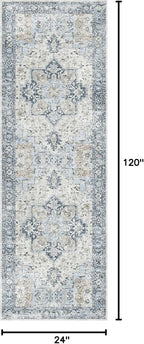 GENIMO Runner Rug 2x10, Machine Washable Vintage Runner Carpet, Non Slip - Image 2