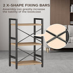 Homeiju Bookshelf, 3 Tier Industrial Bookcase, Metal Small Bookcase, Rustic - Image 8