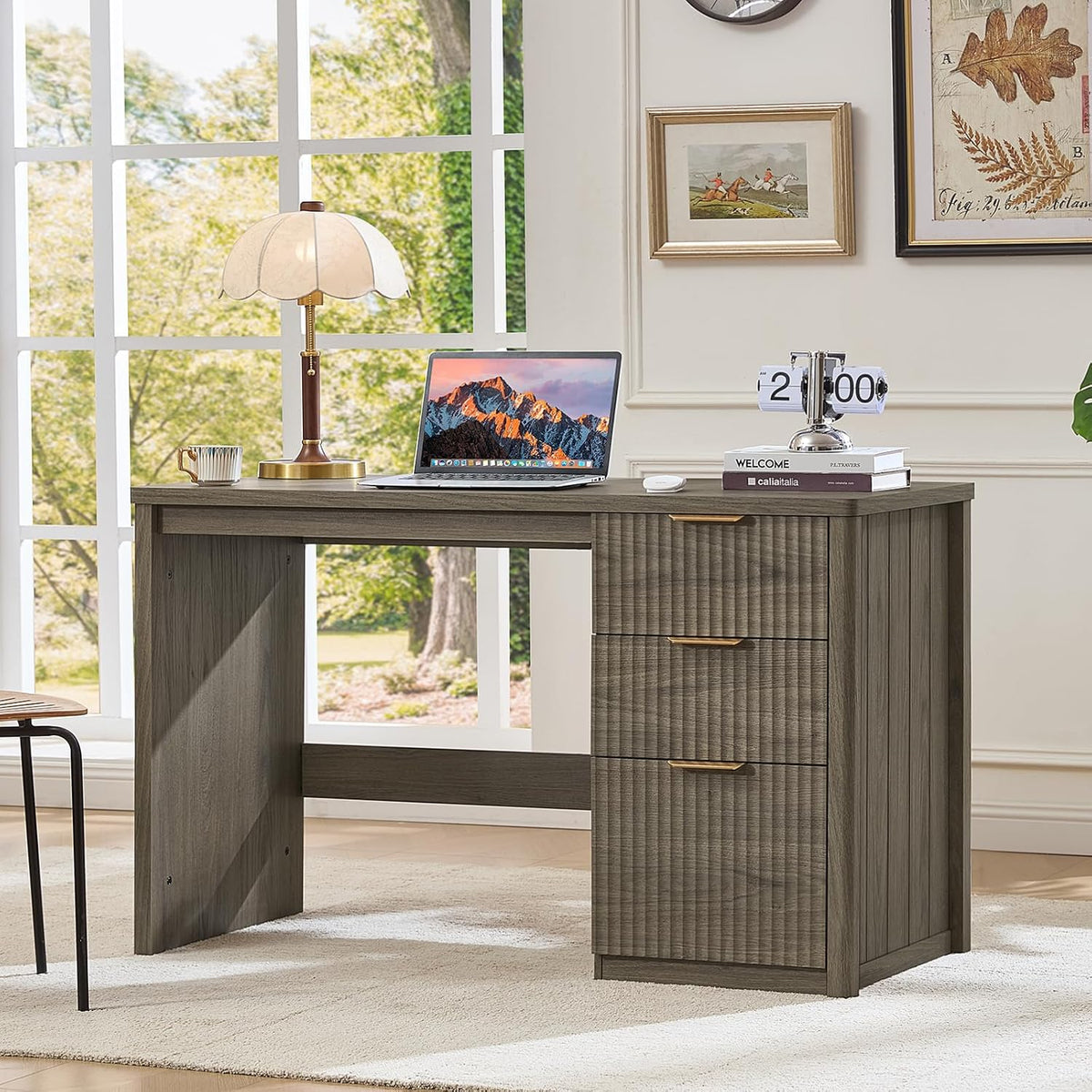 LEYAOYAO Office Desk 48" with 3 Drawers Storage File Cabinet