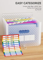 ABC life 12-Pocket Accordion File Organizer, Expandable File Folder - Image 4