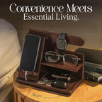 SHARPSPACE Night Stand Organizer – Wood Phone Docking Station, 360° Rotating - Image 5