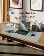YSAGi Leather Desk Protector, Office Mat, Large Mouse Mat, Non-Slip PU Leather - Image 5