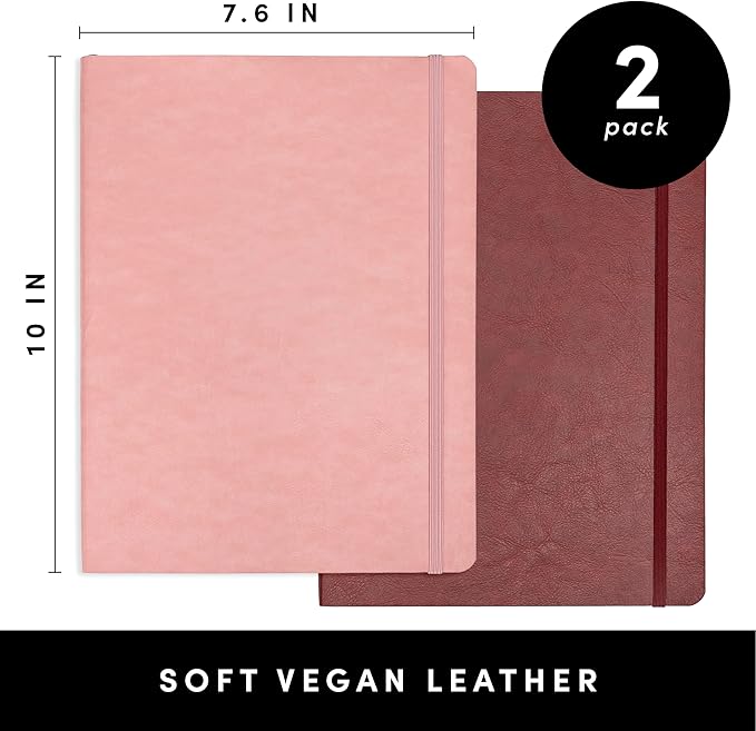 PAPERAGE 2-Pack Softcover Lined Journal Notebook, 176 Pages, Large B5 College - Image 2