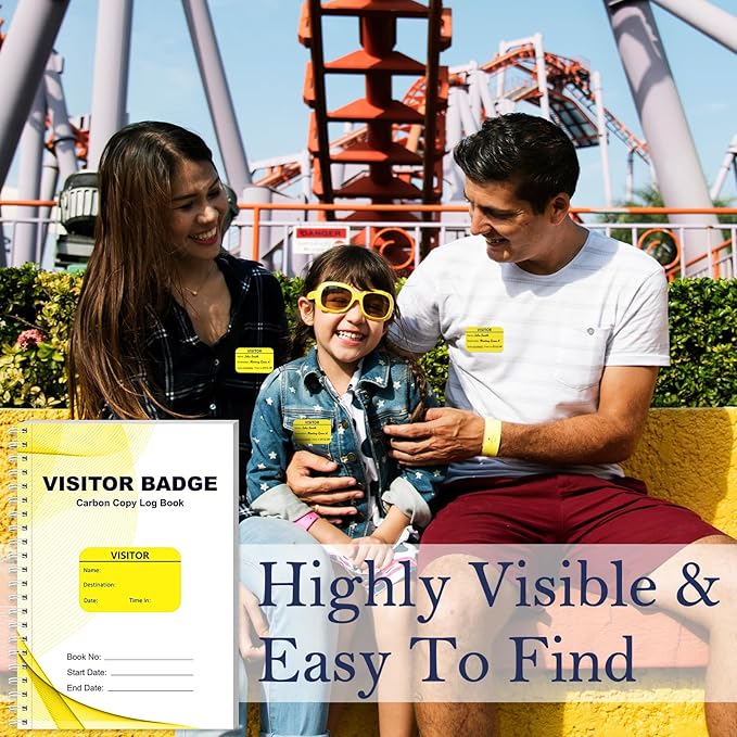 6 Pack of 1800 Visitor Badges Stickers Visitor Log Book - Image 5
