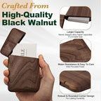 Yookin Wood Business Card Holder Wooden Magnetic Business Card Case Portable - Image 3