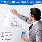 EXTRIC Whiteboard Cleaning Wipes, Low Odor White Board Cleaner 75 Per Canister - Image 4